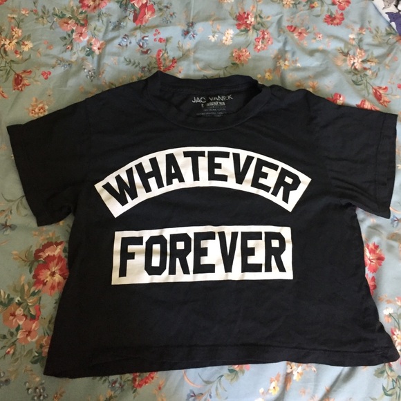 Jac Vanek WHATEVER FOREVER black crop top Size S/M