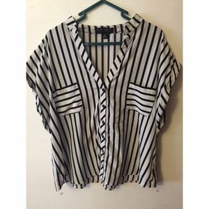 F21 Black and White Blouse