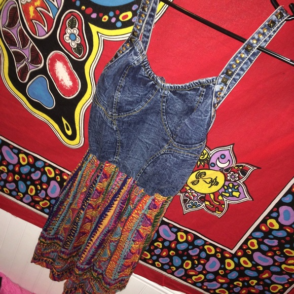 Denim tribal dress