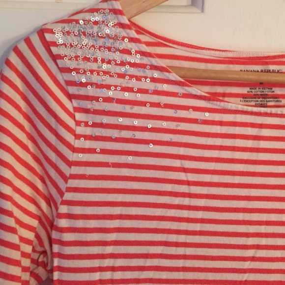 Banana Republic Striped Sequin Tee - Picture 1 of 3