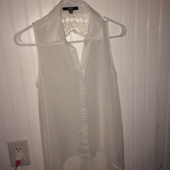 White lace shirt - papaya