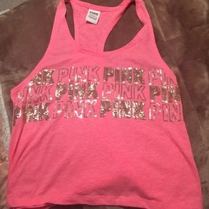 pink sequenced shirt from VS pink