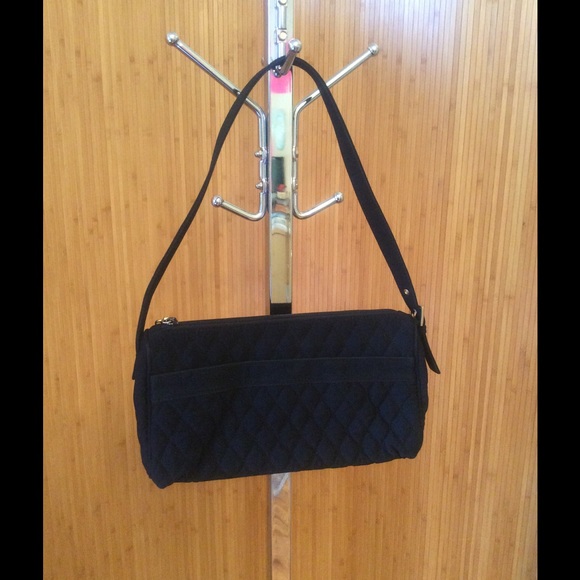 Vera Bradley Black Microfiber Hobo Bag