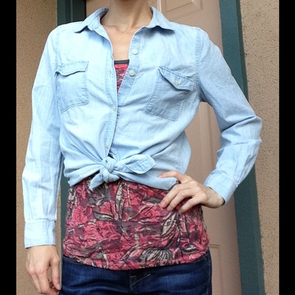 Old Navy Tops - 100% Cotton Denim Button Up: Country Tie or not