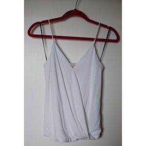 H & M White Surplice Spaghetti Strap Top