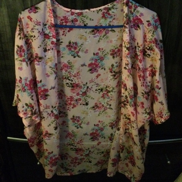 Pink floral kimono