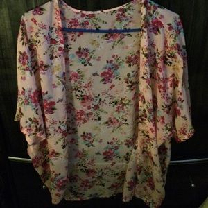 Pink floral kimono