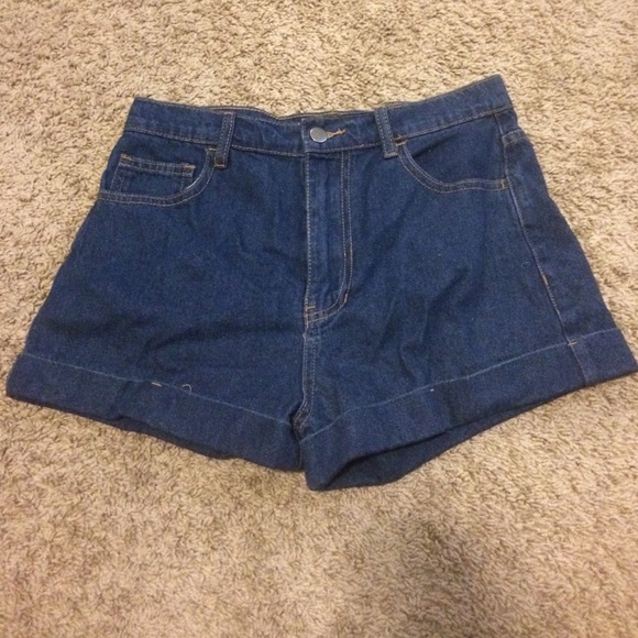 High waisted denim shorts