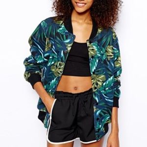American Apparel Jungle print bomber jacket