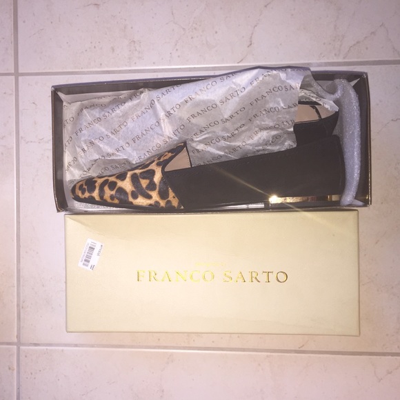 FRANCO SARTO BNWB CALF HAIR LEOPARD FLATS - Picture 1 of 2