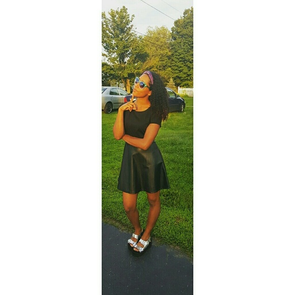 Faux Leather Dress