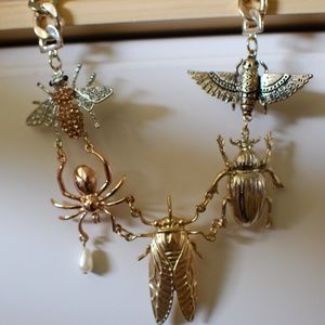 H & M Statement Necklace Beetles Spiders