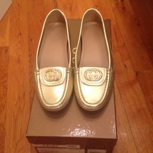 Gucci women's gold loafers. Gently worn 1x.