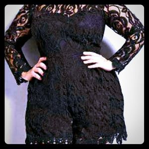 *SOLD on another site* black lace romper