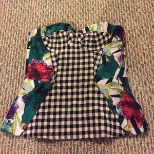 Rachel Roy Strapless Printed Top