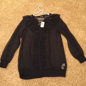 Black shear designer blouse. .