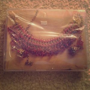 Red and Gold Necklace/Earring Set ❤️