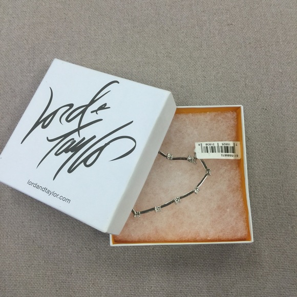 Lord + Taylor Silver Bracelet with Diamonds