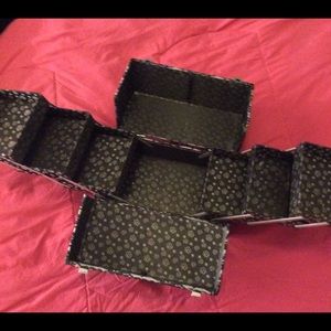 Caboodles Black on Silver cosmetic organizer