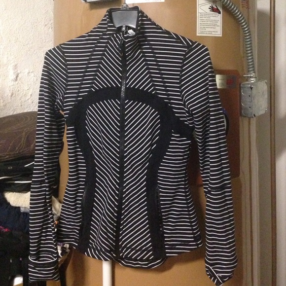 Black and White pin stripe LULULemon zip up