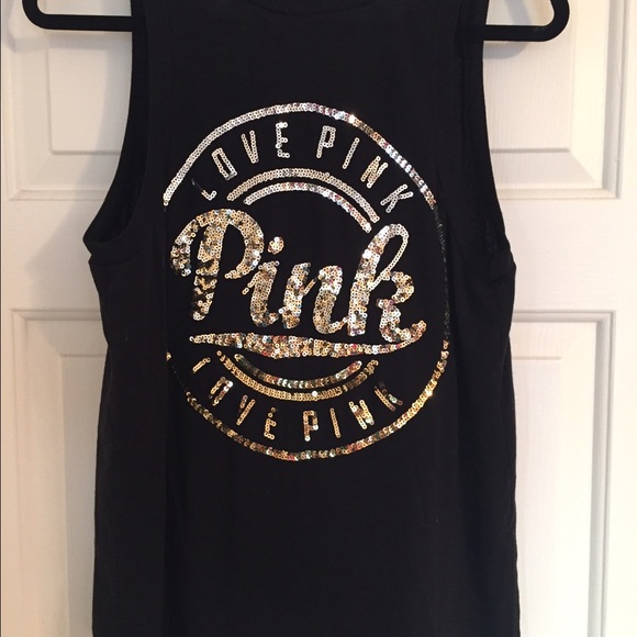 PINK gold and silver sequin tank