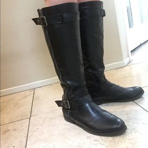 Black knee high boots