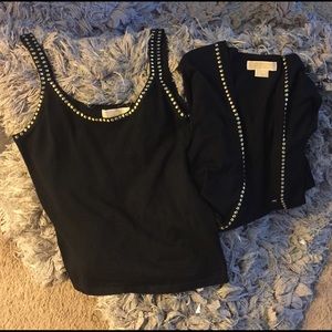 Authentic Michael Kors Beaded Shirt and Cardigan