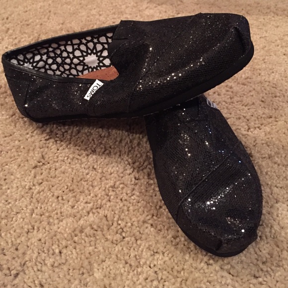 Black Glitter TOMS