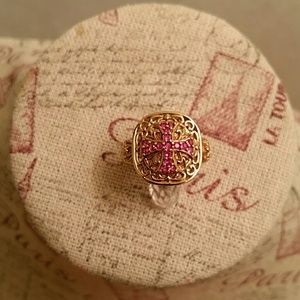Gold-clad Filagree Ruby Ring