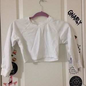 AA white cropped long sleeve
