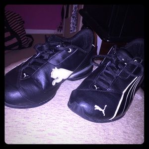 womens black & white puma sneakers