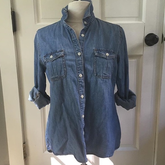 Women's large chambray button down