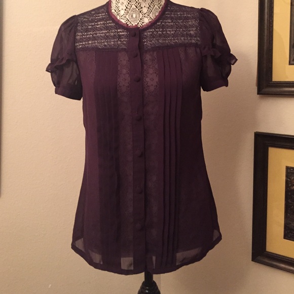 Plum sheer top