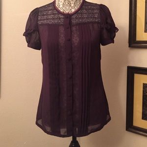 Plum sheer top