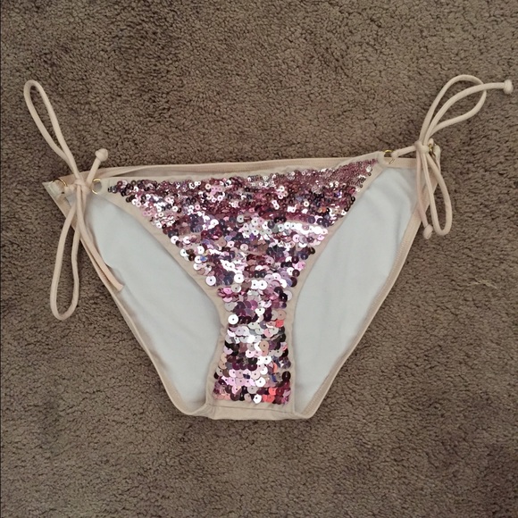 Victoria Secret pink sequin bathing suit bottoms