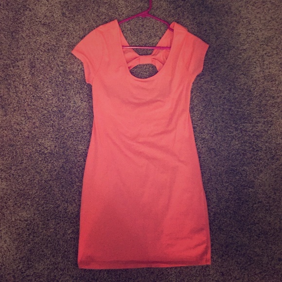 Pink Charlotte Russe Dress- Bow Open Back- Size XL
