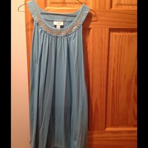 Turquoise/light blue Loft mini dress