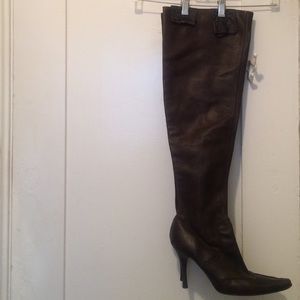 Donald J Pliner Brown Leather Thigh High Boot