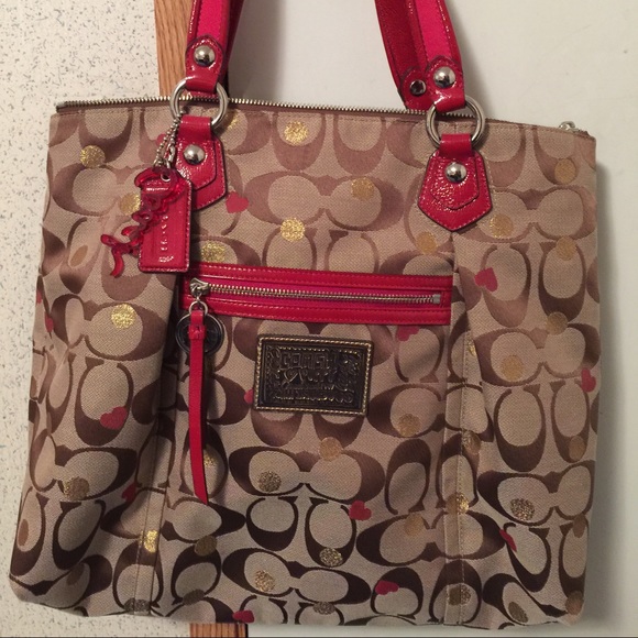 SOLD Coach POPPY SIGNATURE TOTE - Picture 1 of 3