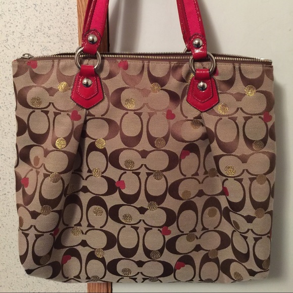 SOLD Coach POPPY SIGNATURE TOTE - Picture 2 of 3