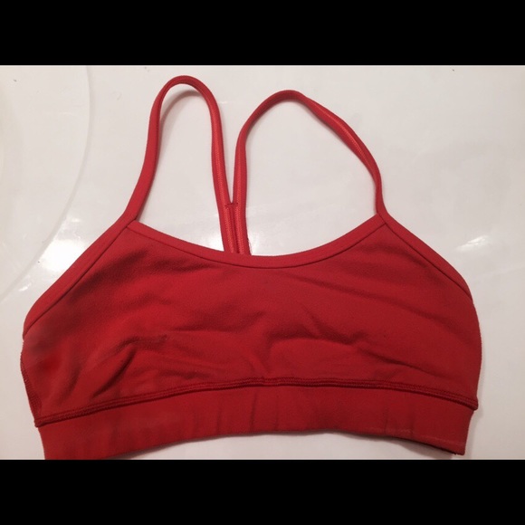 Red size 2 flow y lululemon sports bra