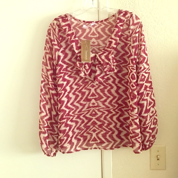 Burgundy and white blouse. New. Never worn.