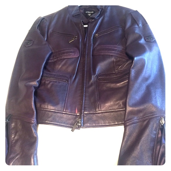 Bebe eggplant leather jacket Size M
