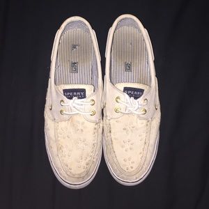 Ivory eyelet Sperry Top-Siders