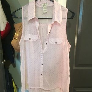 Light pink sheer tank top