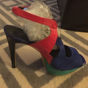 Jessica Simpson color block pumps