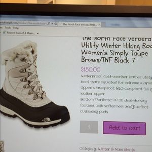 North face winter water proof women's boots