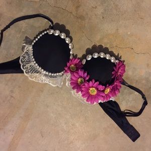 Flower rave bra