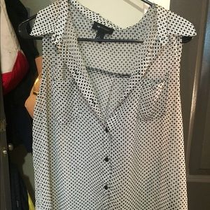 Black and white polka dot tank top