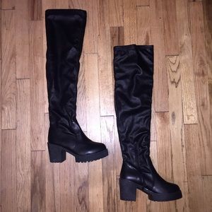 Flattering Leather Knee High Boots